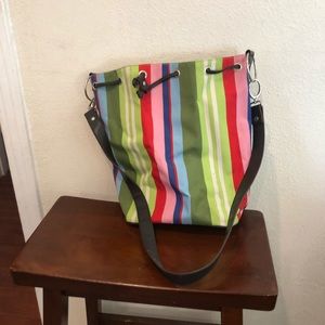 Colorful Stiped Bucket Bag